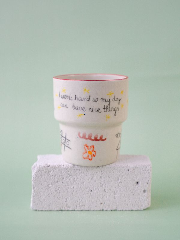 Niesforny Kubek "I work hard"