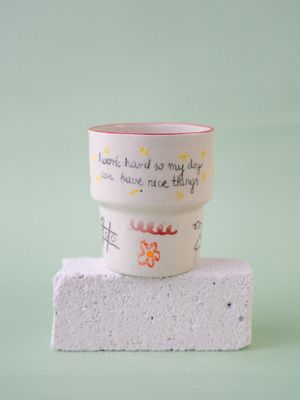 Niesforny Kubek "I work hard"