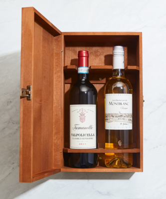 Double Bottle Wooden Wine Gift Box- Dark Double Bottle Wooden Wine Gift Box- Dark