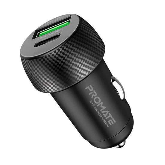 Promate 20W Dual Port QC3.0 & USB-C Car Charger