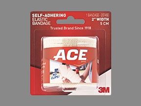 ACE 2" Self-Adhering Elastic Bandage Wrap, White