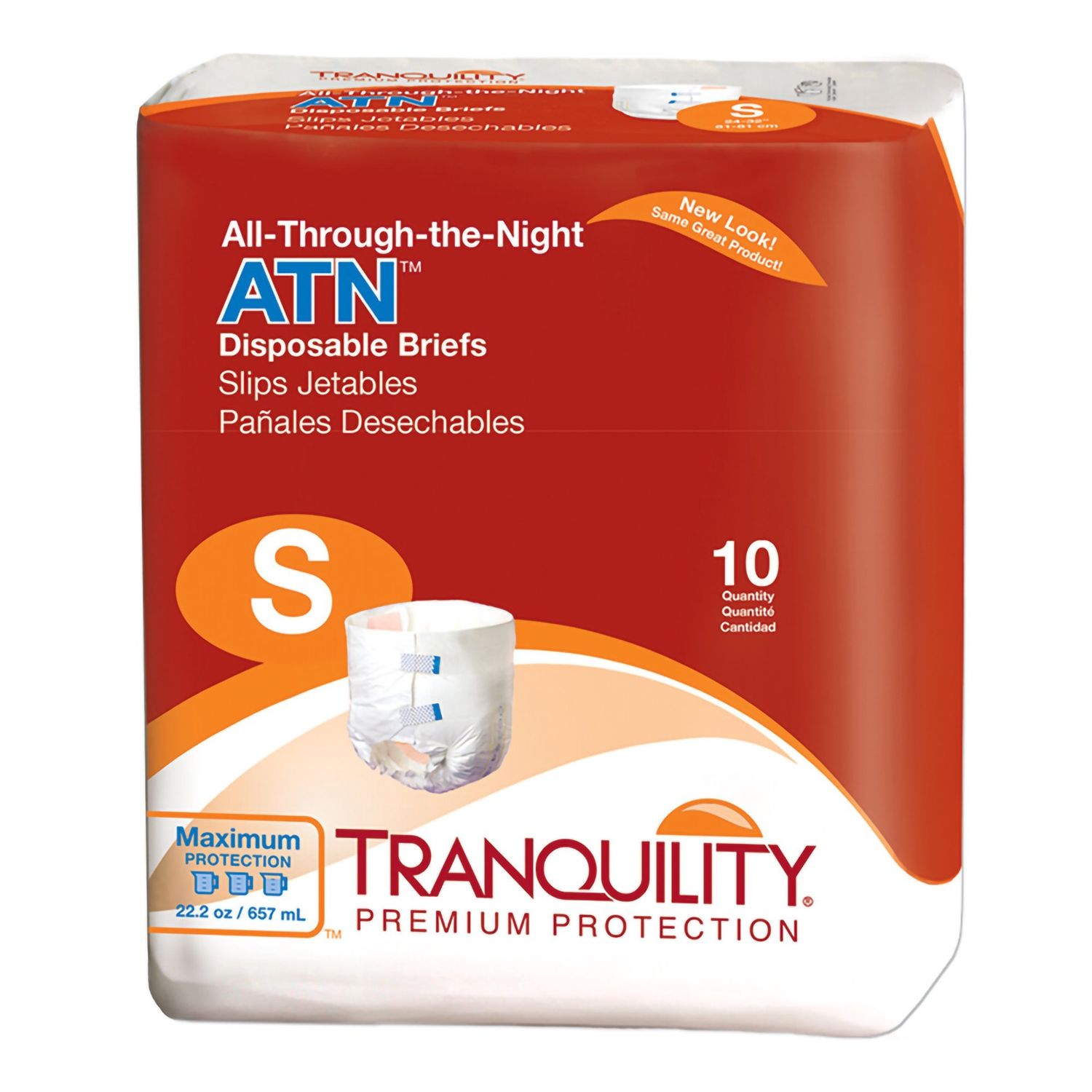 Tranquility ATN Small Adult Briefs - Unisex 10ct