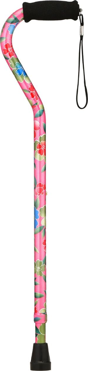 Heavy Duty Offset Cane - Pink Garden
