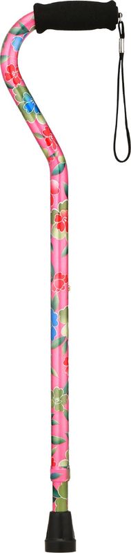 Heavy Duty Offset Cane - Pink Garden