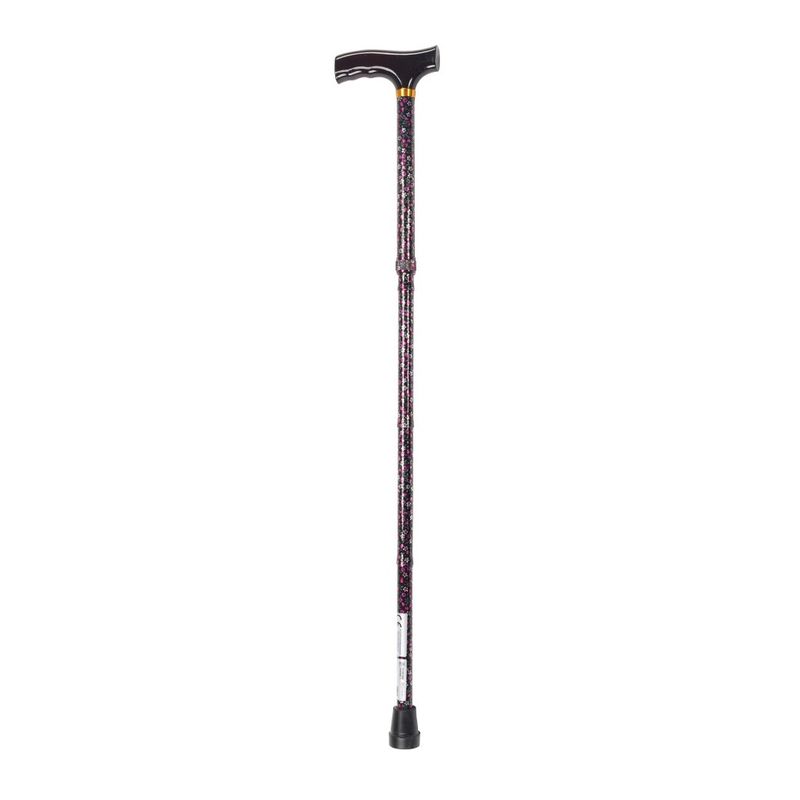 Folding Cane - Black Floral