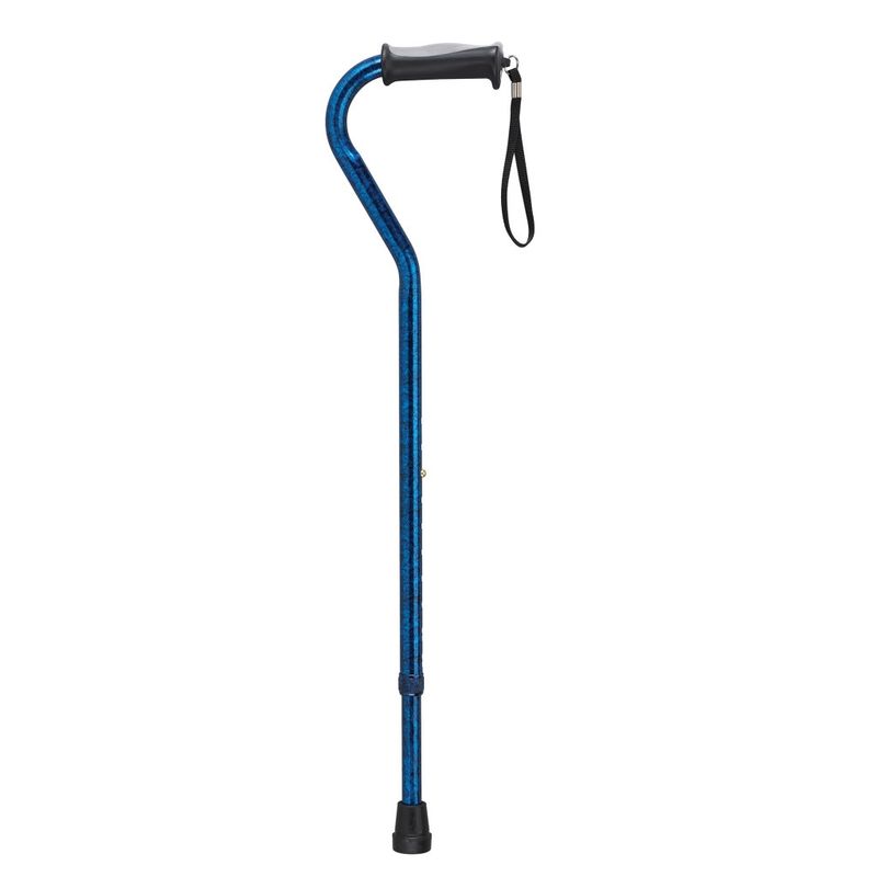 Offset Cane w/ Gel Grip - Blue Crackle
