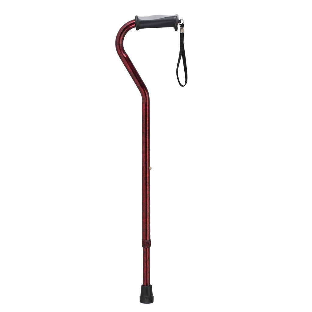 Offset Cane w/ Gel Grip - Red Crackle