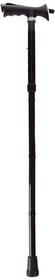 Folding Cane w/ Soft Rubber Handle - Black