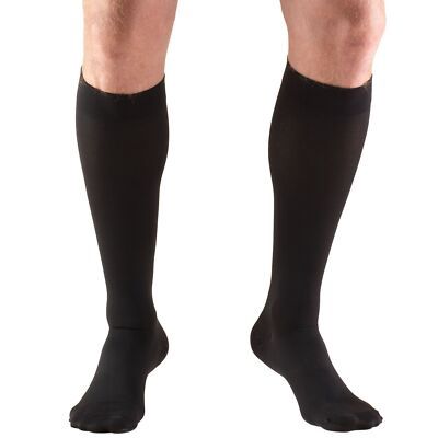 TF 20-30 mmHg Compression Stockings for Men and Women, Knee High Length, Closed Toe, Black, Small