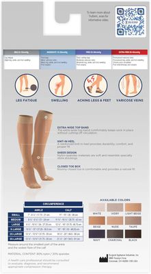 TF 15-20 mmHg Lites Compression Stockings, Knee High, Nude, Large