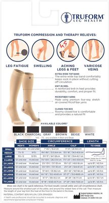 TF 20-30 mmHg compression Stockings for Men and Women, Knee High Length, Closed Toe, Black, 2X-Large