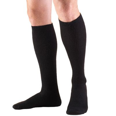 TF 8-15 Knee High Men's Trouser Compression Socks, Black, Medium