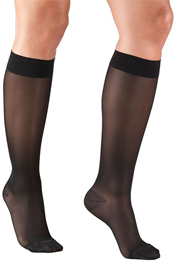 TF  15-20 mmHg Lites Compression Stockings, Knee High, Black, Medium