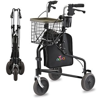 Traveler 3-Wheel Rolling Walker - Black