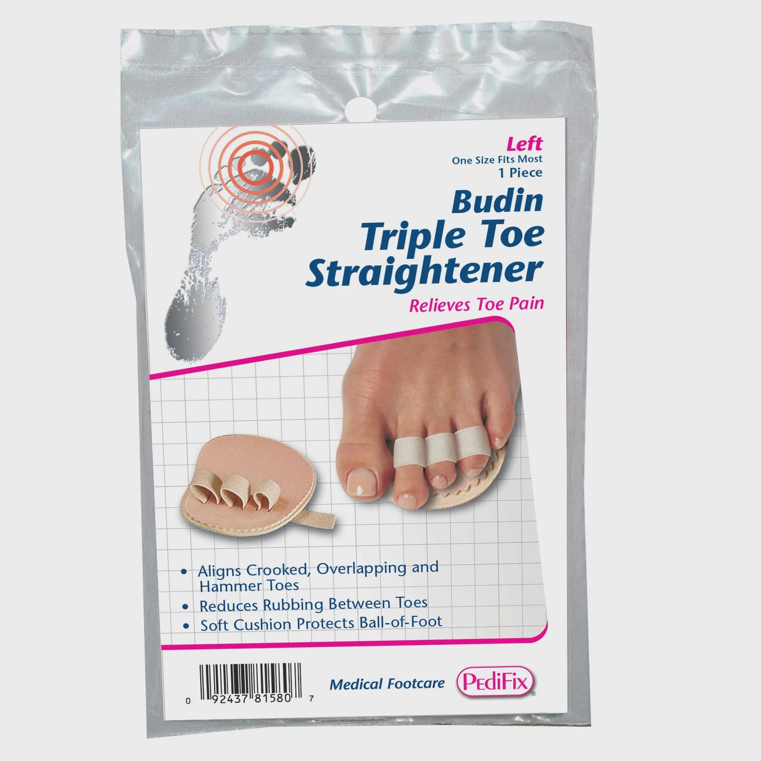 Pedifix Podiatrists' Choice Triple Toe Straightener - Left