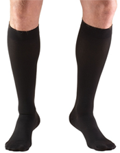 TF 20-30 mmHg Compression Stockings for Men and Women, Knee High Length, Closed Toe, Black, Medium