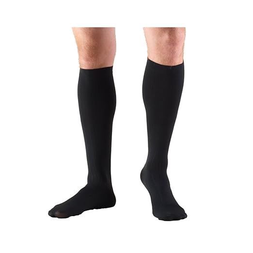 TF 20-30 mmHg Compression Stockings for Men and Women, Knee High Length, Closed Toe, Black, X-Large