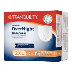Tranquility Overnight Adult Underwear XXL - Unisex 12ct-2118 Tranquility Overnight Adult Underwear XXL - Unisex 12ct-2118