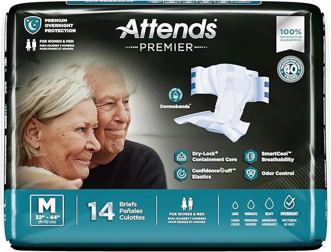 Attends Premier Brief Adult Medium Unisex 14ct Attends Premier Brief Adult Medium Unisex 14ct