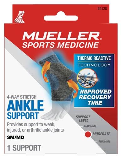 Mueller 4-Way Stretch Premium Knit Ankle Support S/M