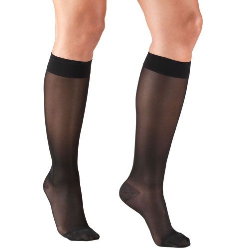 TF  15-20 mmHg Lites Compression Stockings, Knee High, Black, XLarge