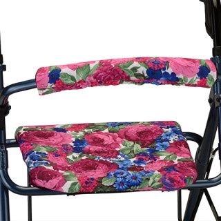 Seat and Back Cover for Rolling Walkers - Garden Flowers