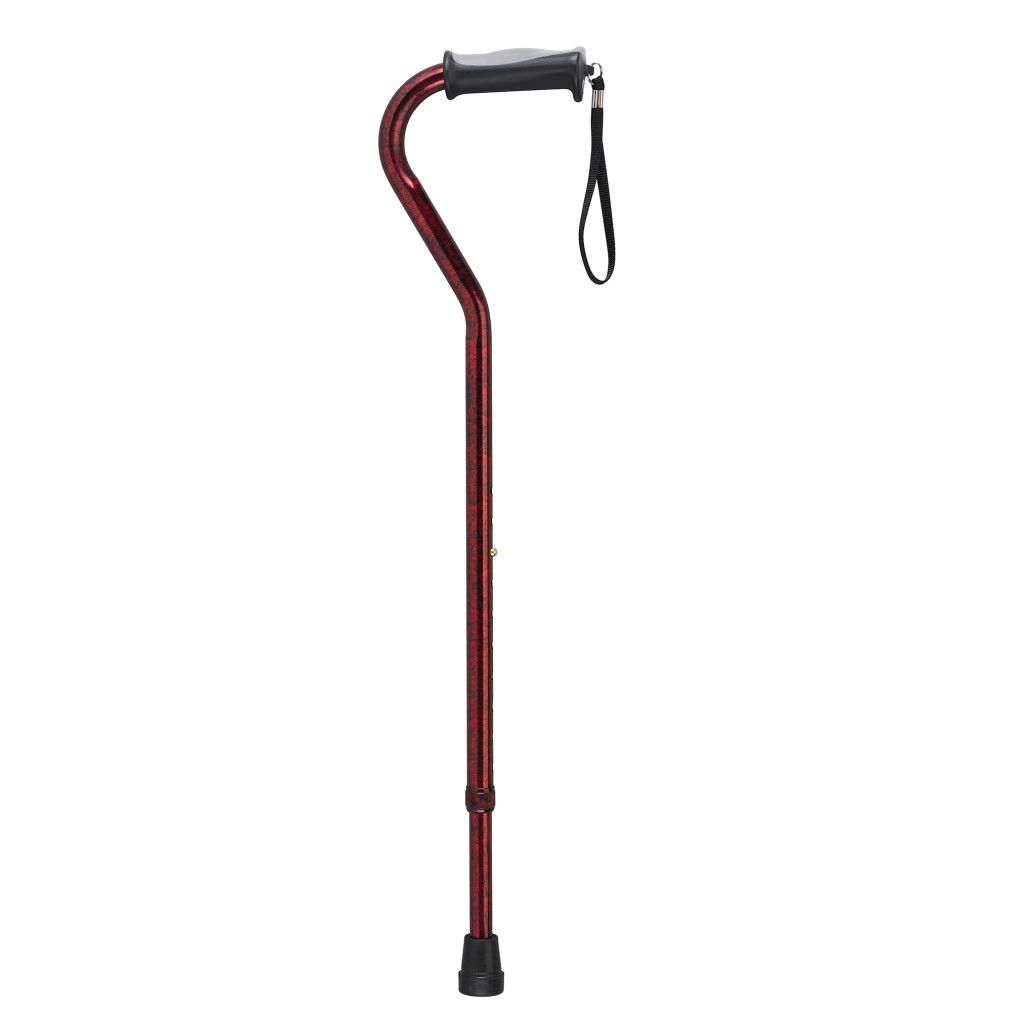 Offset Cane w/ Gel Grip - Red Crackle Offset Cane w/ Gel Grip - Red Crackle