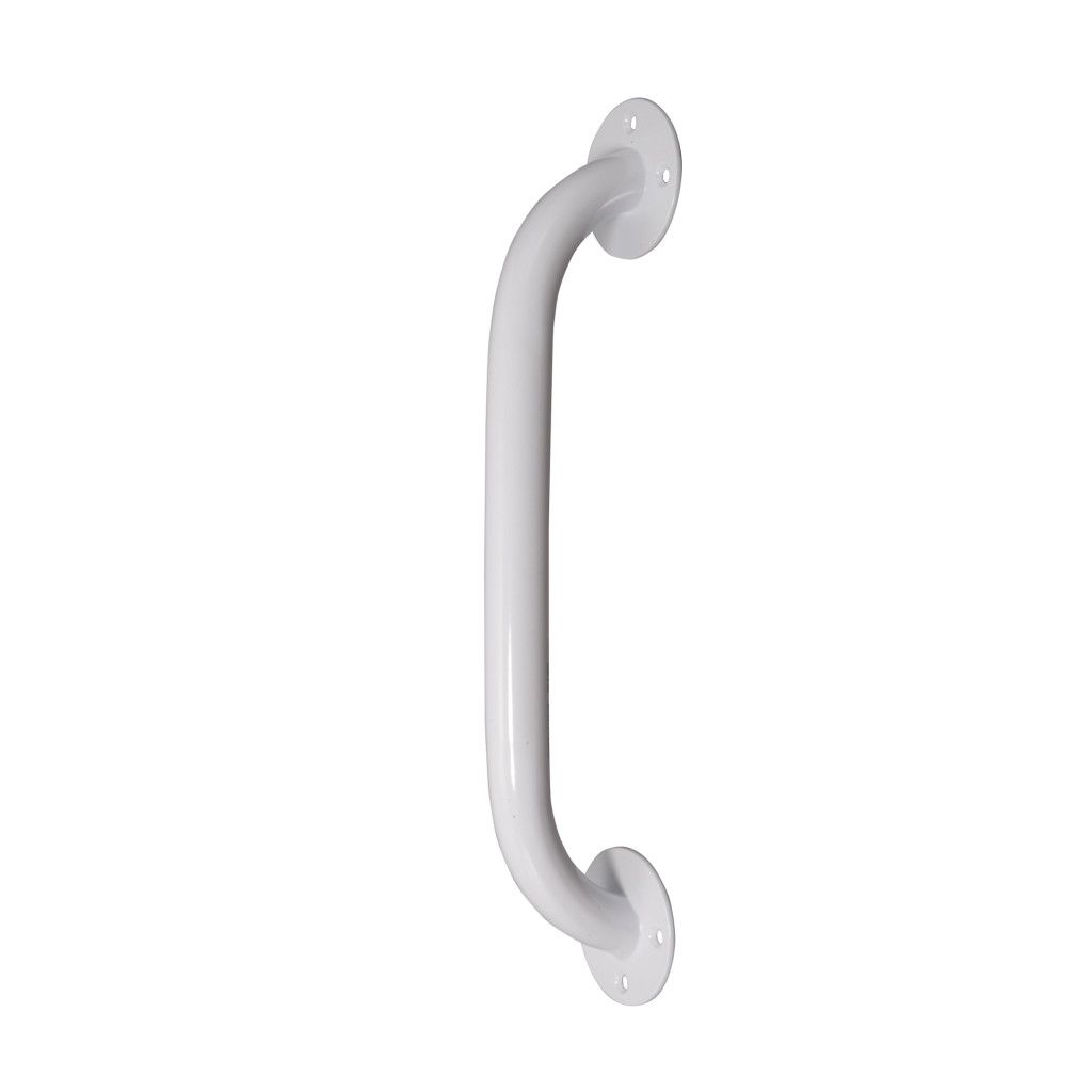 Grab Bar White Metal 12"