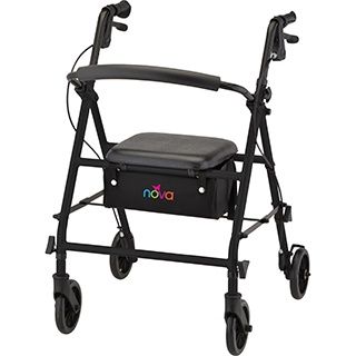 BREEZE KD STEEL ROLLATOR - BLACK NOV-4317BK BREEZE KD STEEL ROLLATOR - BLACK NOV-4317BK
