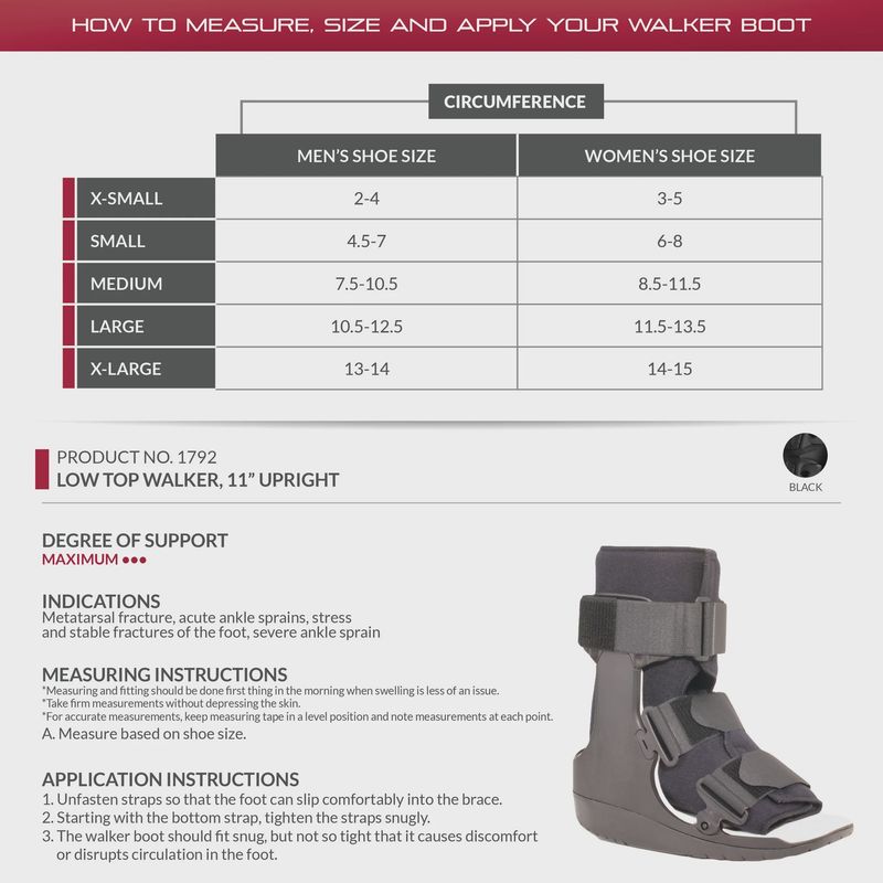 Walker Boot Low Top Large