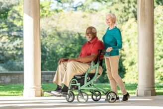 MD by Drive Fusion 2 in 1 Rollator/Transport Chair Green