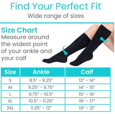 Zippered Knee High Compression Stockings 20-30mmHg Medium Beige