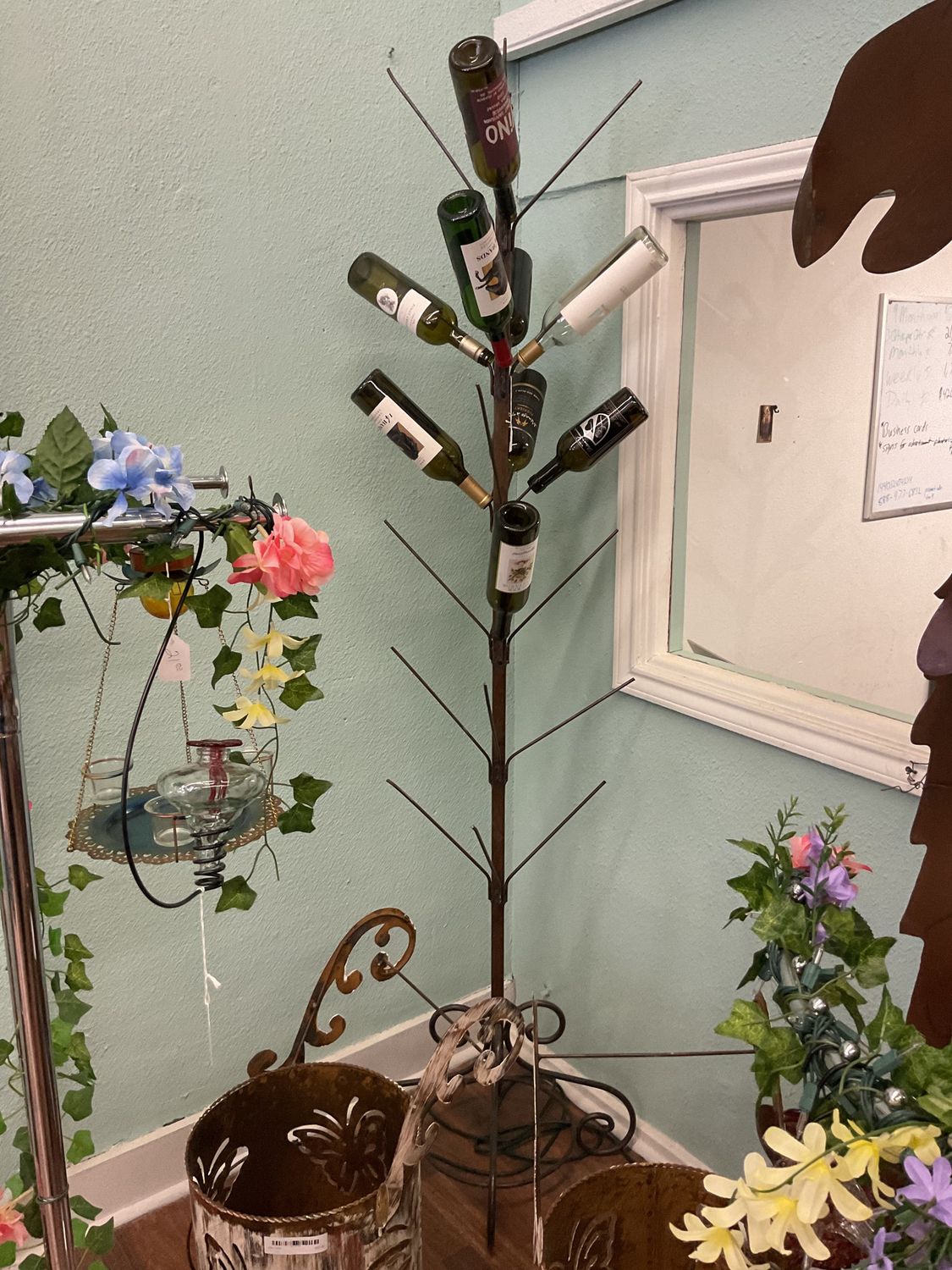 Wine bottle holder coat hanger