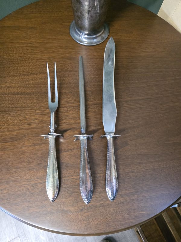 Silver Turkey carving set