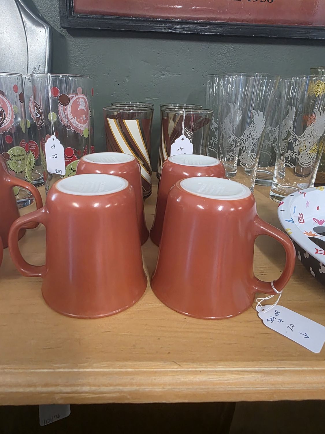 4 pyrex mugs