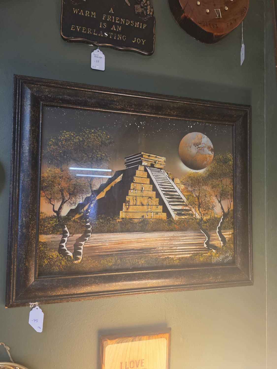framed aztec picture