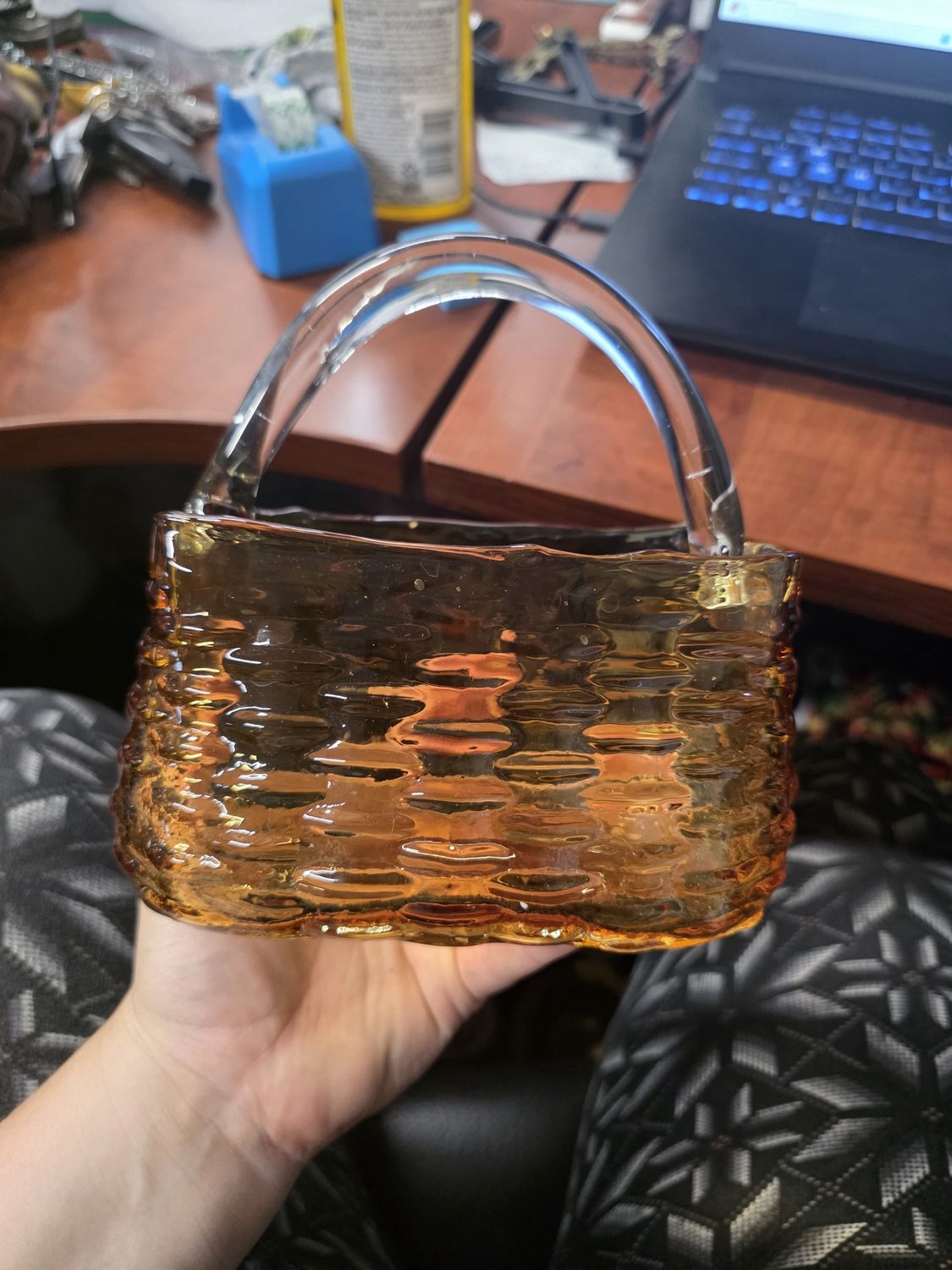 amber glass purse