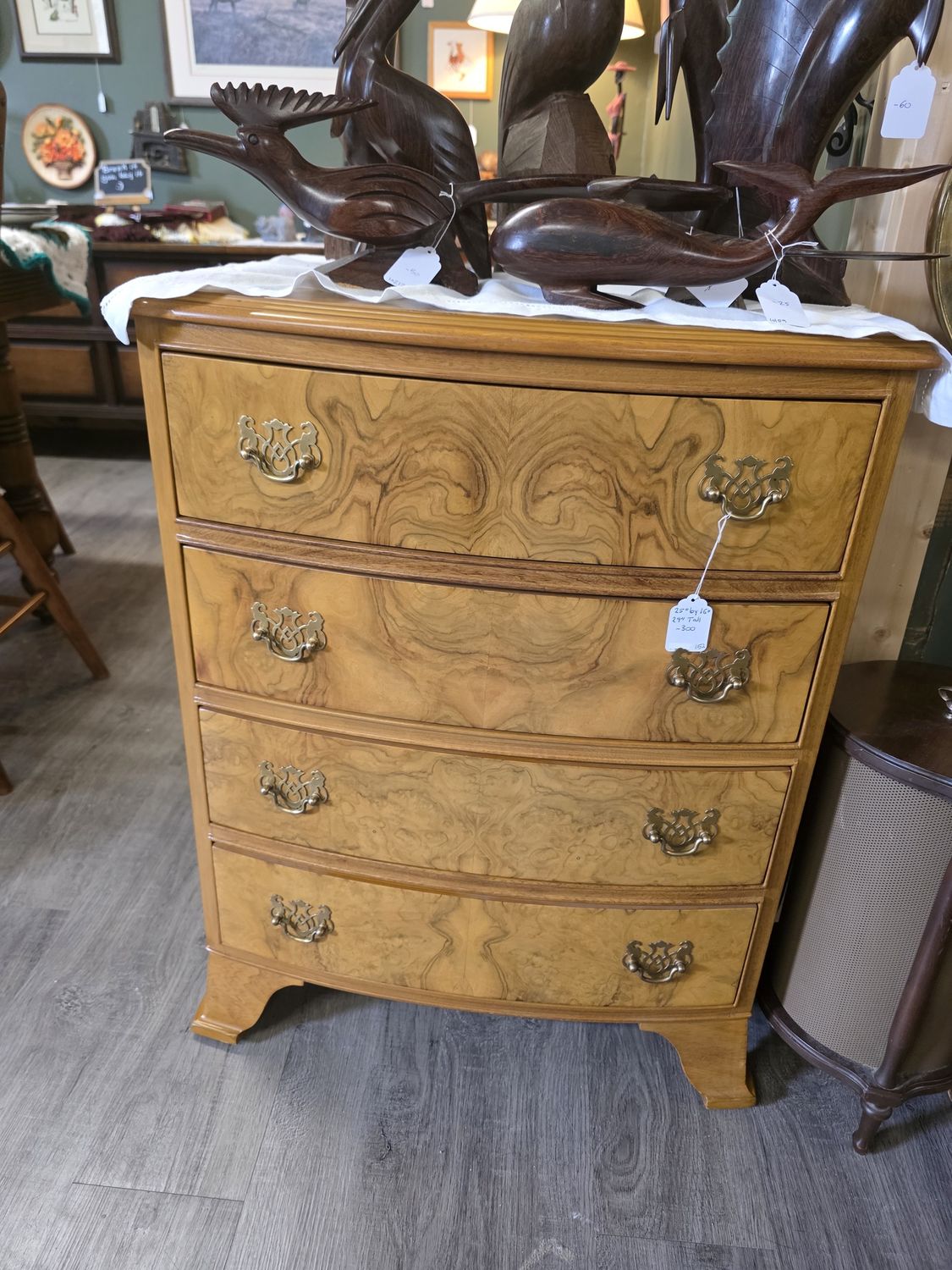 small dresser burl wood