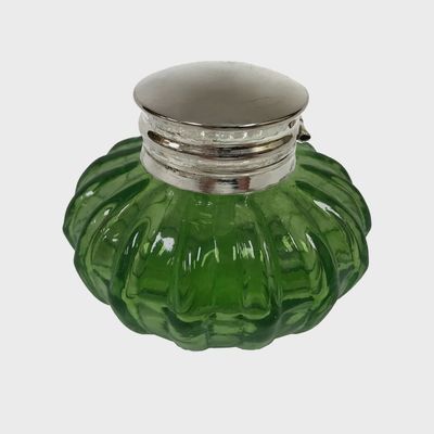 3" Green Glass Ink Well