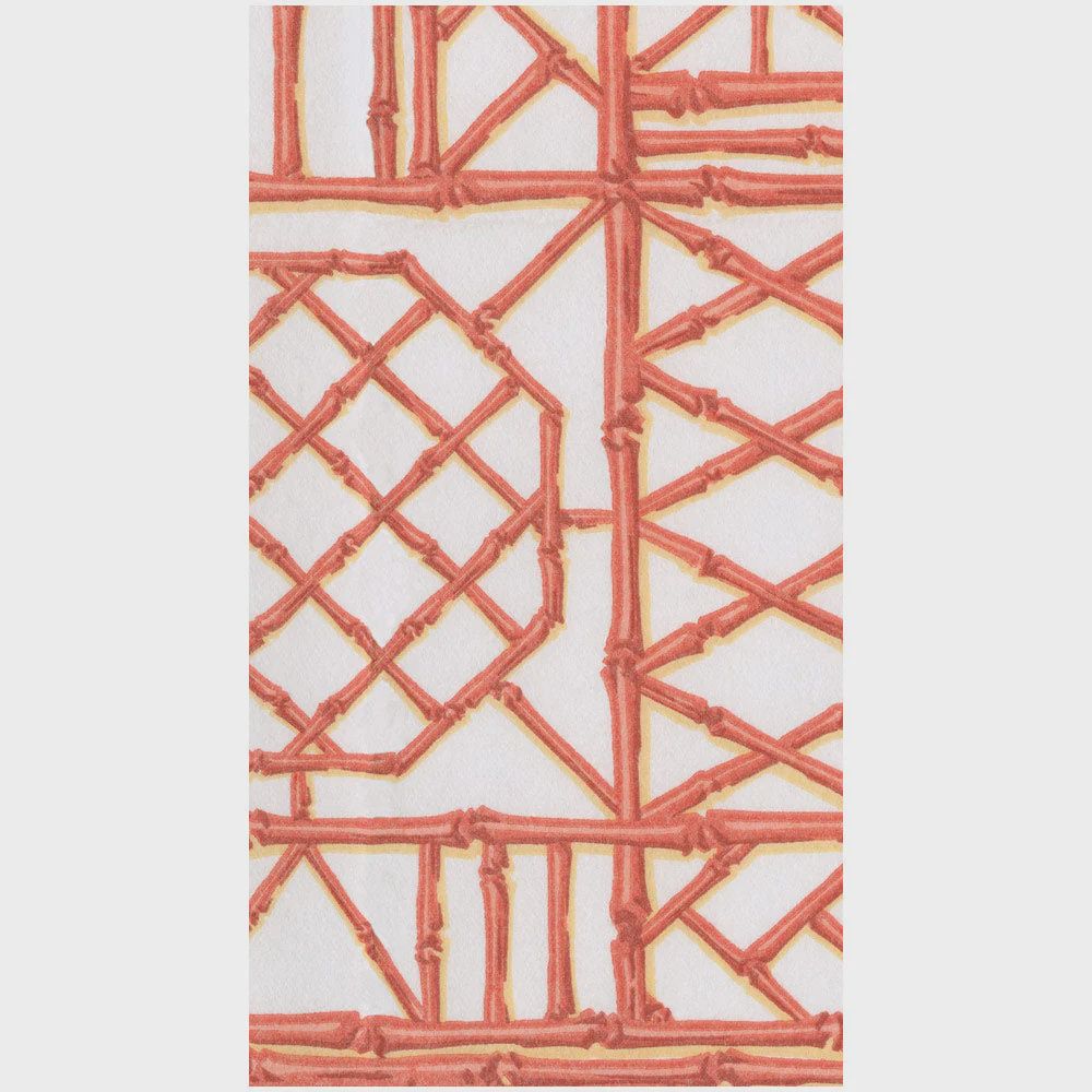 Bamboo Screen Coral Guest Towel