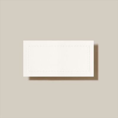 Beaded Border Place Card White
