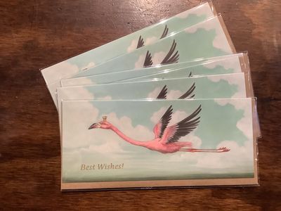 Best Wishes Flamingo Greeting Card