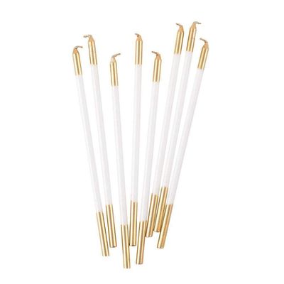 Birthday Candles - White and Gold