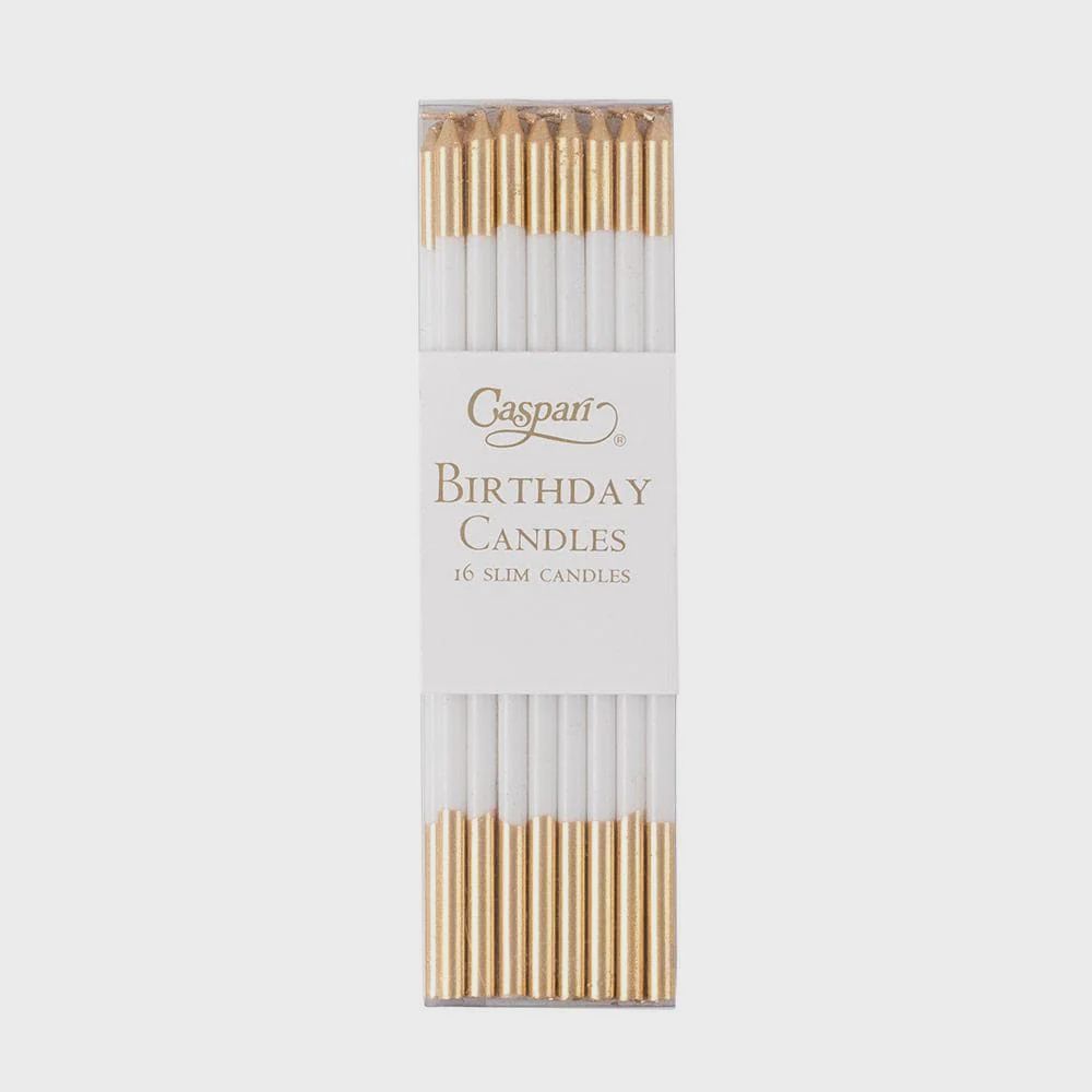 Birthday Candles - White and Gold