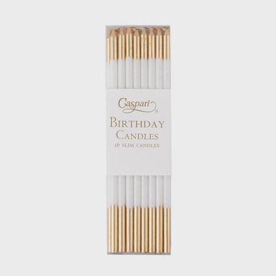 Birthday Candles - White and Gold