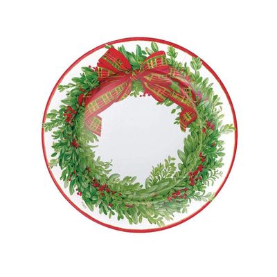 Boxwood and Berries Wreath Salad Plate