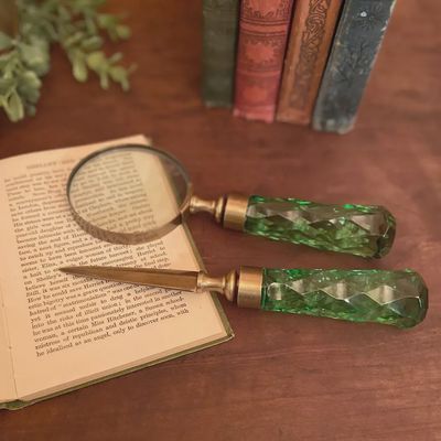 Brass and Glass Magnifier &amp; Letter Opener