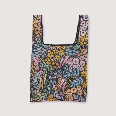 Black Floral Reusable Bag