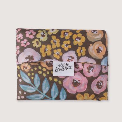 Black Floral Reusable Bag