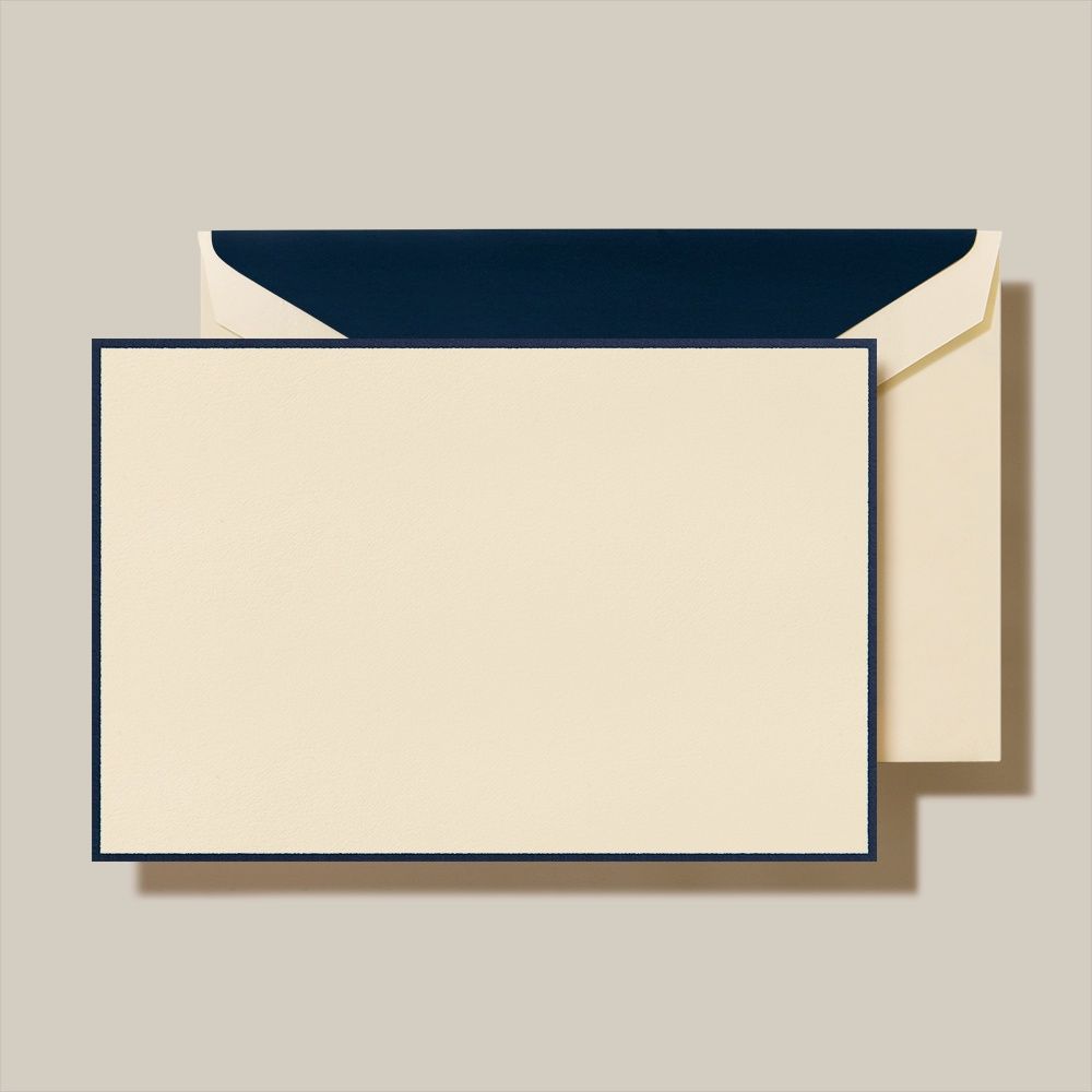 Navy Bordered Cards on Ecru